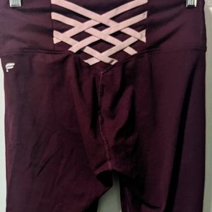 Fabletics burgundy/pink leggings 4/$40
